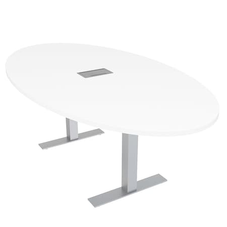 Skutchi Designs 45.25 in W, 71.5 in L, 29 in H, Engineered Wood Top, White HAR-OVL-46x72-T-ELEC-XD09